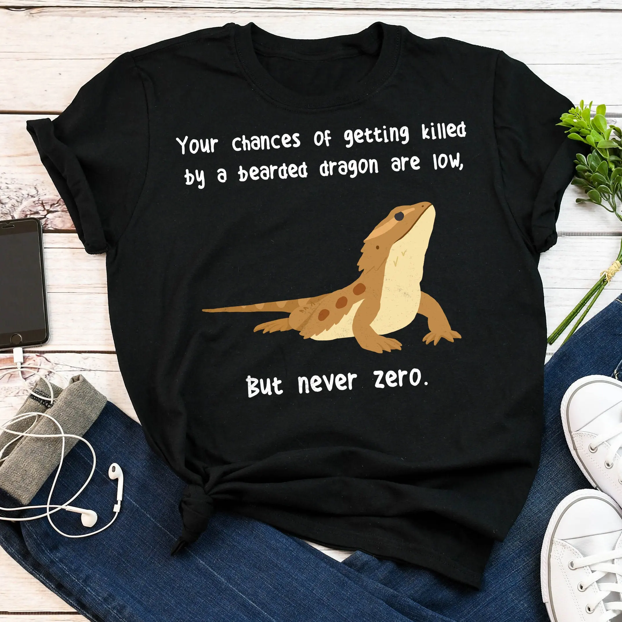 Bearded Dragon T Shirt Pet Reptile Lover Funny Lizard Cute Beardie Animal Meme Mom Dad