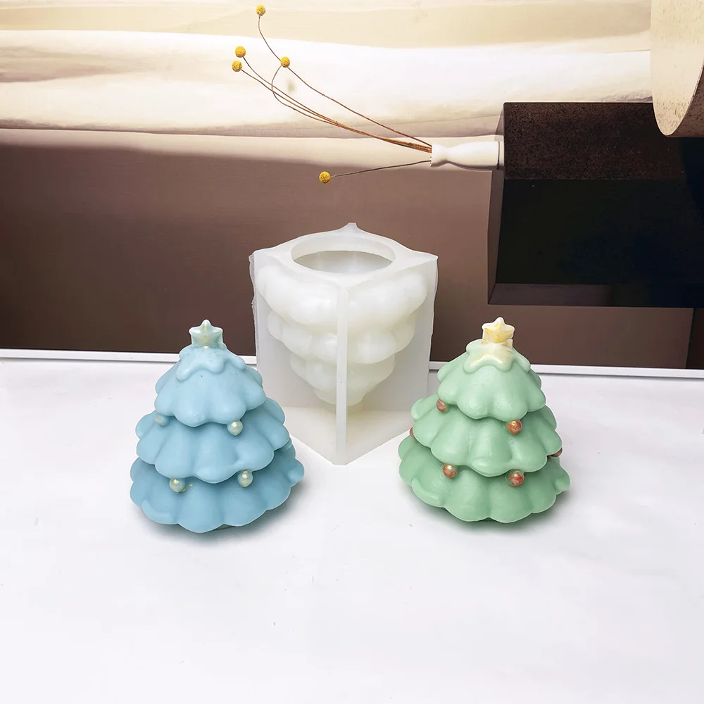 3d Weihnachts baum Kerzen formen Silikon Kiefer Silikon form für Epoxidharz Casting DIY festliche Aroma therapie Kerze liefert