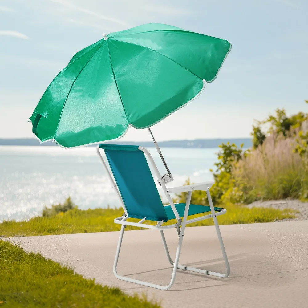 

Folding Beach Chair with Umbrella for Adults,with 265lbs Capacity,Lightweight Porable Camping Chair