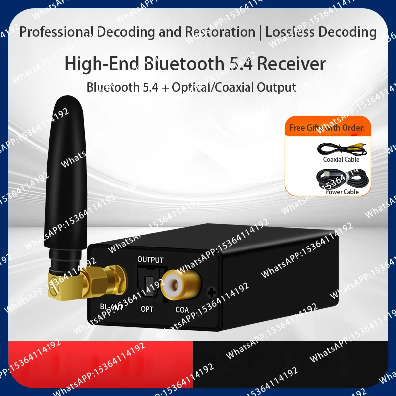 ​​Lossless Audio Bluetooth 5.4 Receiver with QCC5181 & QCC3095 Chips Optical/Coaxial/USB DAC for Home Car Audio LDAC Upgrade​