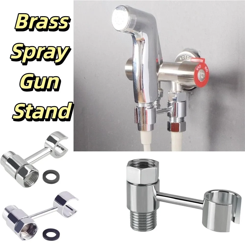 

Держатель для биде-спрея из цельной латуни, без сверления, поворот на 360° ° Поворотный угловой клапан, простая установка, защита от ржавчины, аксессуары для душа