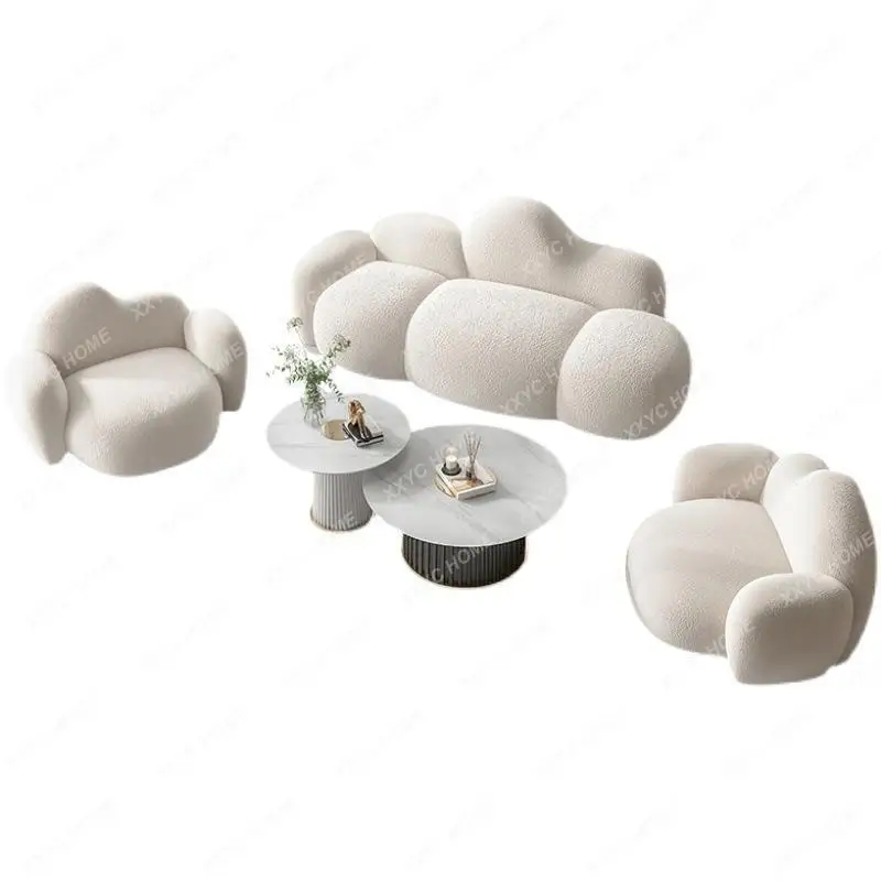 

Lambswool Cloud Sofa Beauty Salon Reception Sofa Small Apartment Living Room Sofa Combination