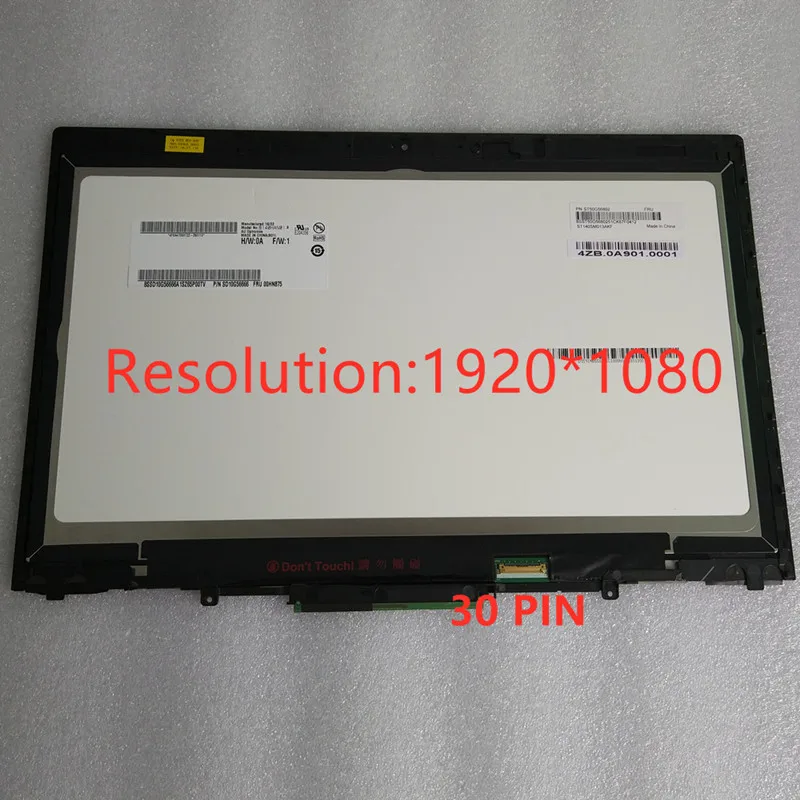 Imagem -04 - Yooga Tela Lcd 00ny410 00hn875 00ur189 00jt857 14.0 Polegada Fhd Matriz do Portátil para Lenovo Thinkpad x1 Yoga 1st Gen Tela de Toque x1