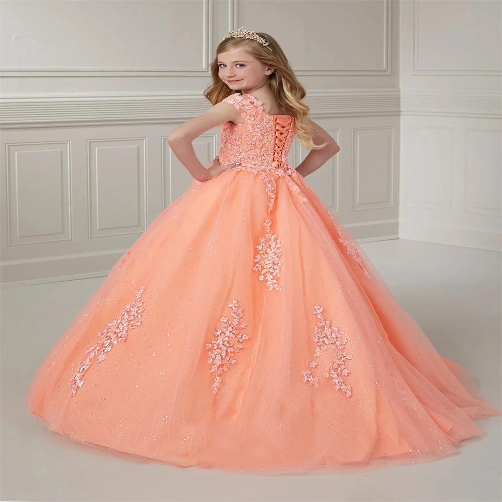 Neue lila Blumen mädchen Kleid Applikation Geburtstags geschenk Taufe Sakrament benutzer definierte Abschluss feier Abendkleid Sakrament