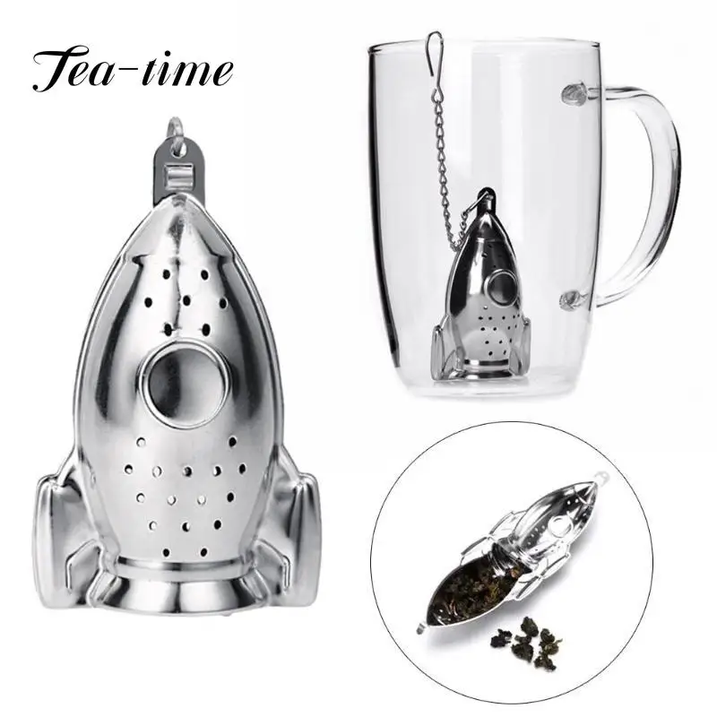 

1pc Rocket Shape Tea Infusers Diffuser Loose Leaf Stainless Steel Spice Filter Creative Tea strainer Infuser Kitchen Tools