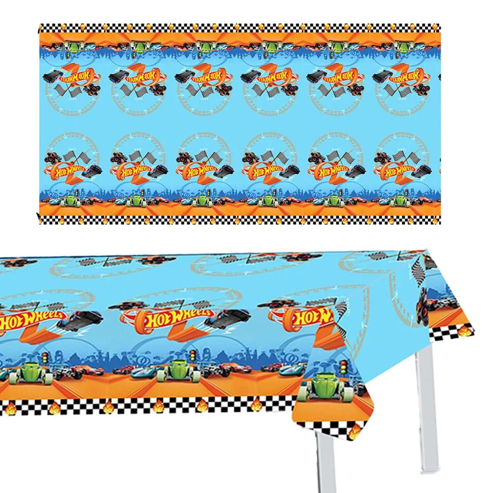 

Hot Wheels Race Car Birthday Decorations Motocross Motorbike Racing Theme Party Decor Tablecloth 137x274cm