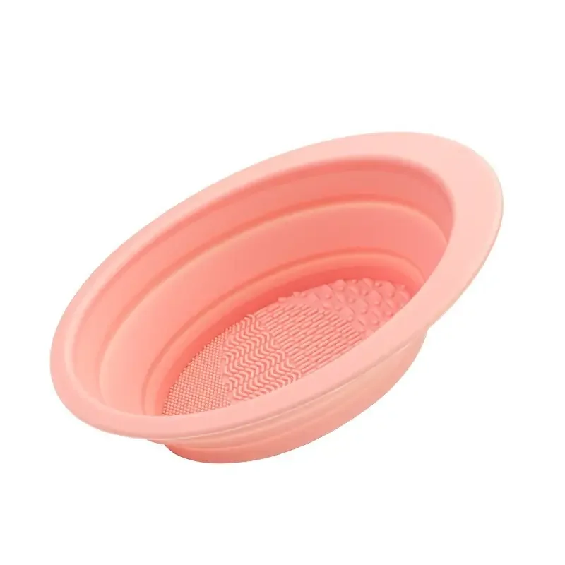 Makeup Brush Cleaning Scrubber Bowl Pad,Foldable Brush Cleaner Tool,Silicone Washing Tools(Pink) Dishcloth Wet wipes Dish sponge