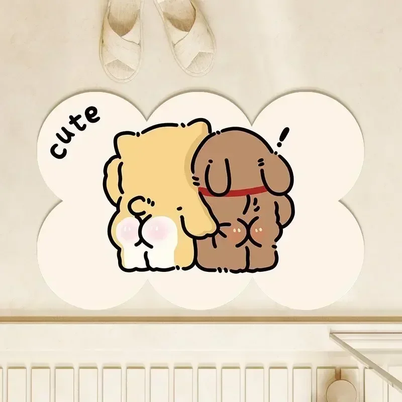 

Милый маленький животный впитывающий коврик из диатомовой грязи, коврик для туалета, двери туалета, нескользящая подушка для ног, мультяшная ванна, пол в ванную комнату