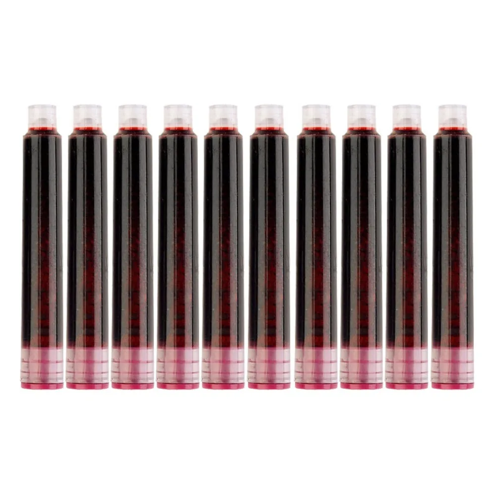 10PCS/Set 3.4mm Caliber Ink Cartridge Blue/Red/Black Simple Design Fountain Pen Refill Plastic Material General Ink
