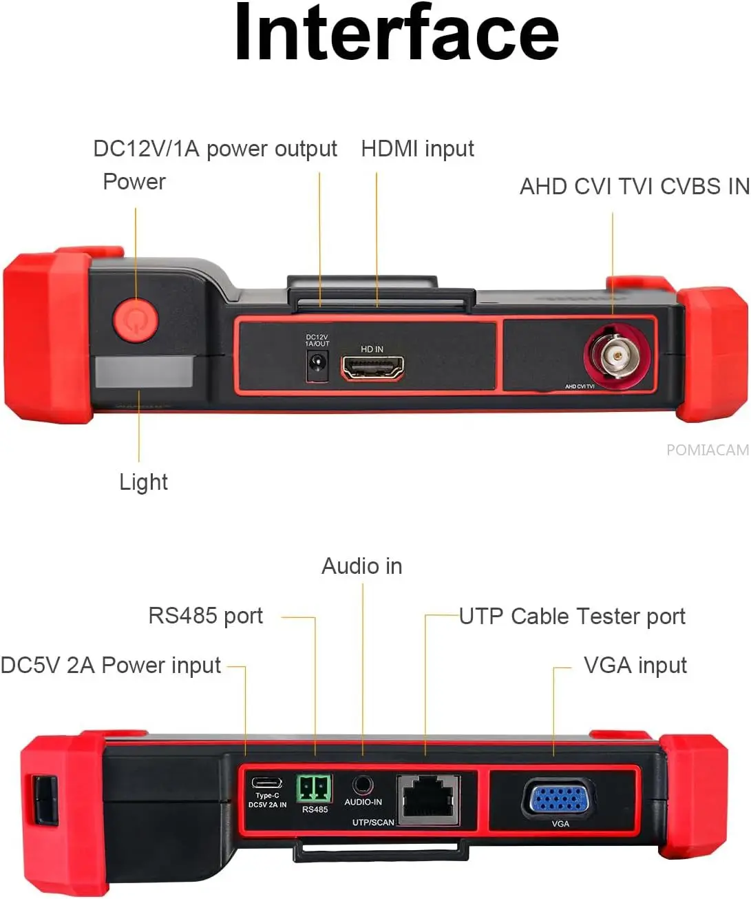 5 Inches Screen HD-2950 Tester Monitor CCTV Camera Tester 8MP TVI CVI AHD CVBS Analog Camera Tester UTP Cable Test