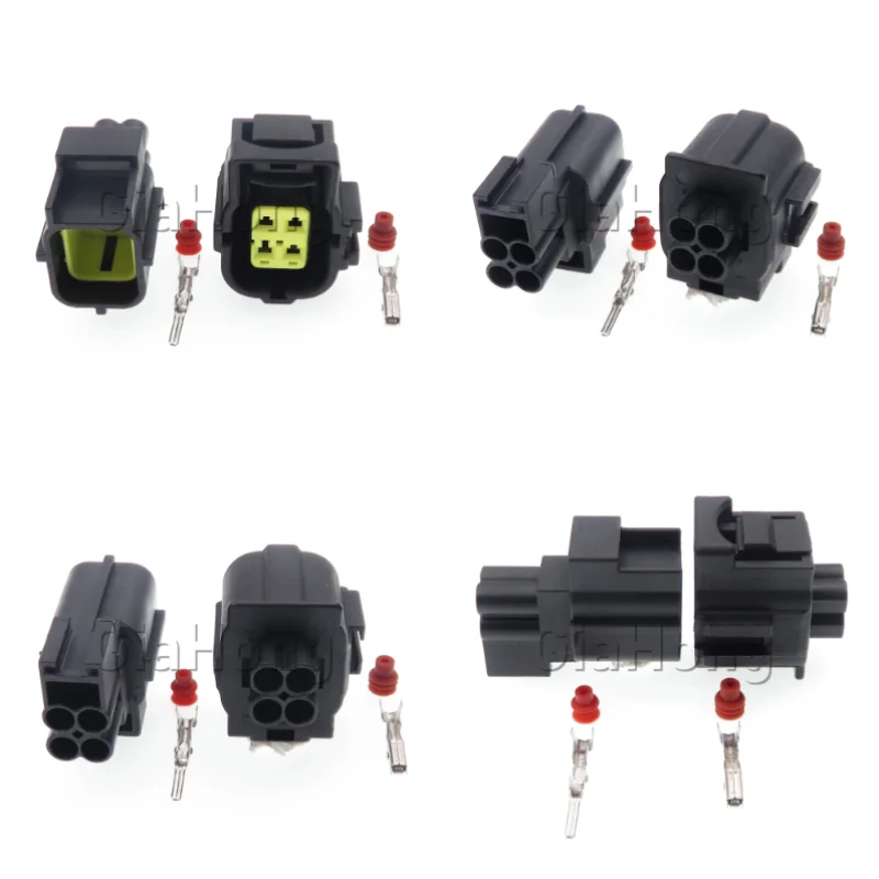 1 Set 4 Ways AC Assembly 184248-1 Auto Replacement Socket with Terminal and Rubber Seals Car Wiring Waterproof Connectors