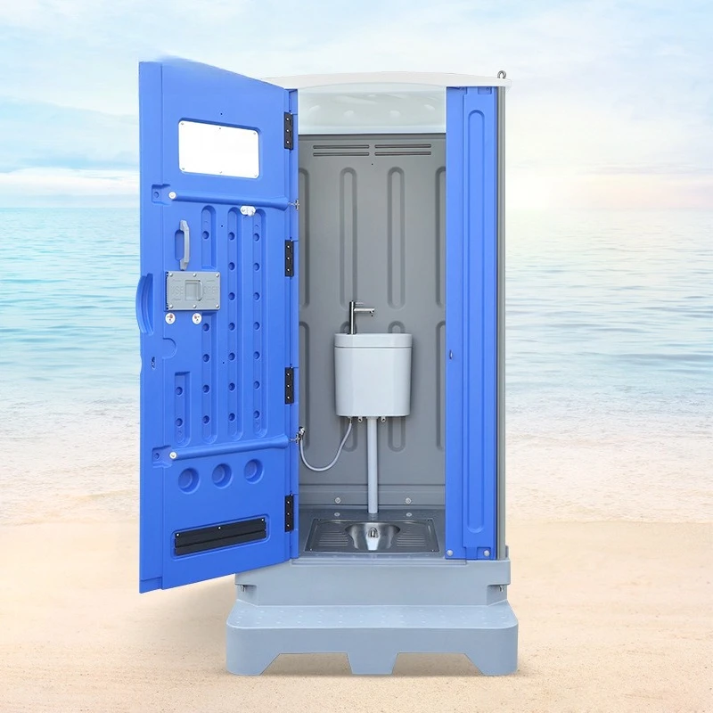 Plastic outdoor mobile toilet, scenic public toilet toilet, temporary public mobile toilet, windproof and rainproof