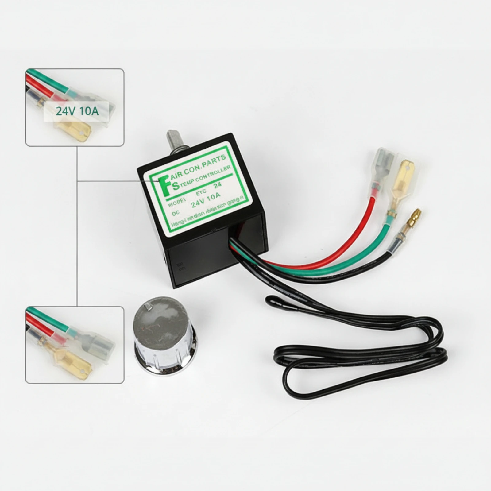 A/C Temperature Controller Rectangular Electronic Temperature Controller Thermostat Adjustable for Mechanics