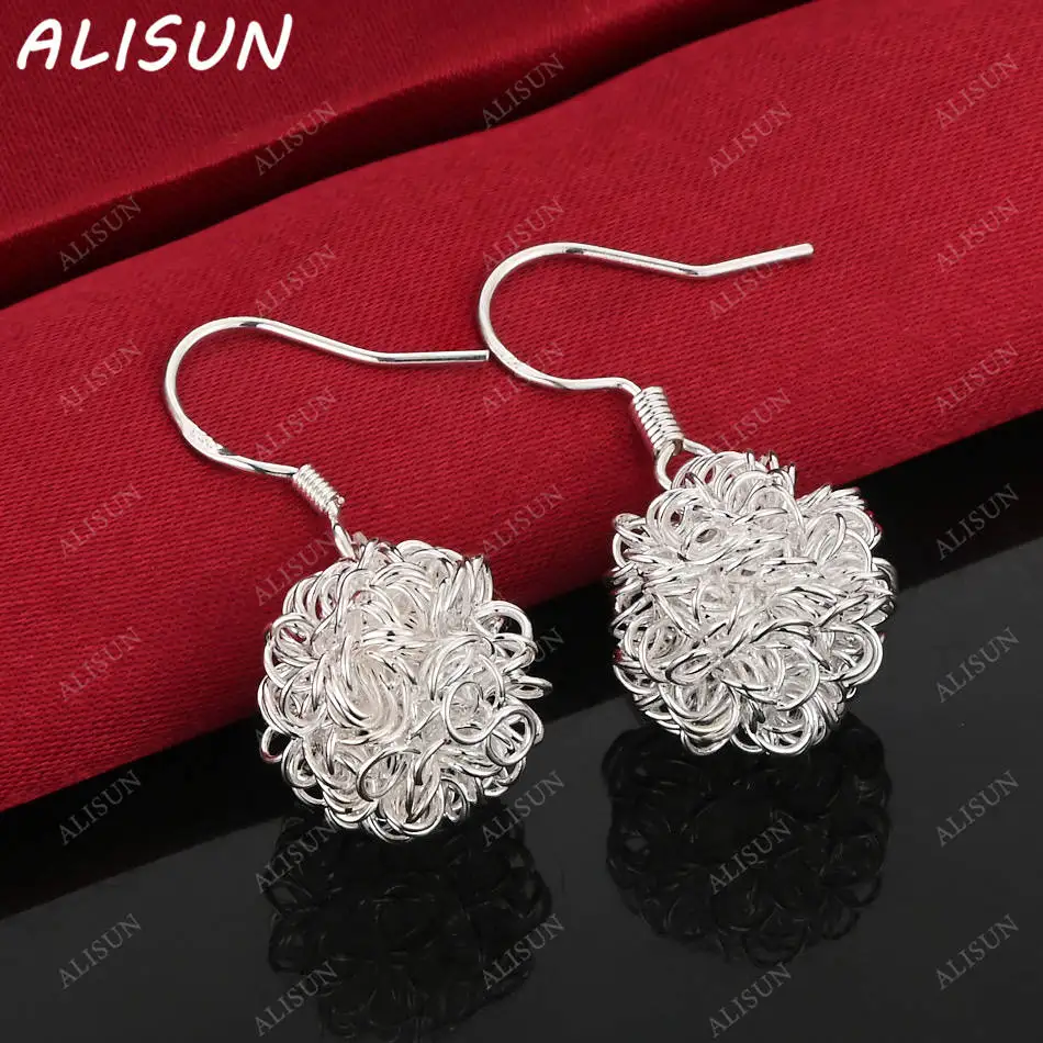 

ALISUN 925 Sterling Silver Hydrangea Earrings Drop Earrings For Women Anniversary Gift Popular Wild Fashion Romantic Jewelry