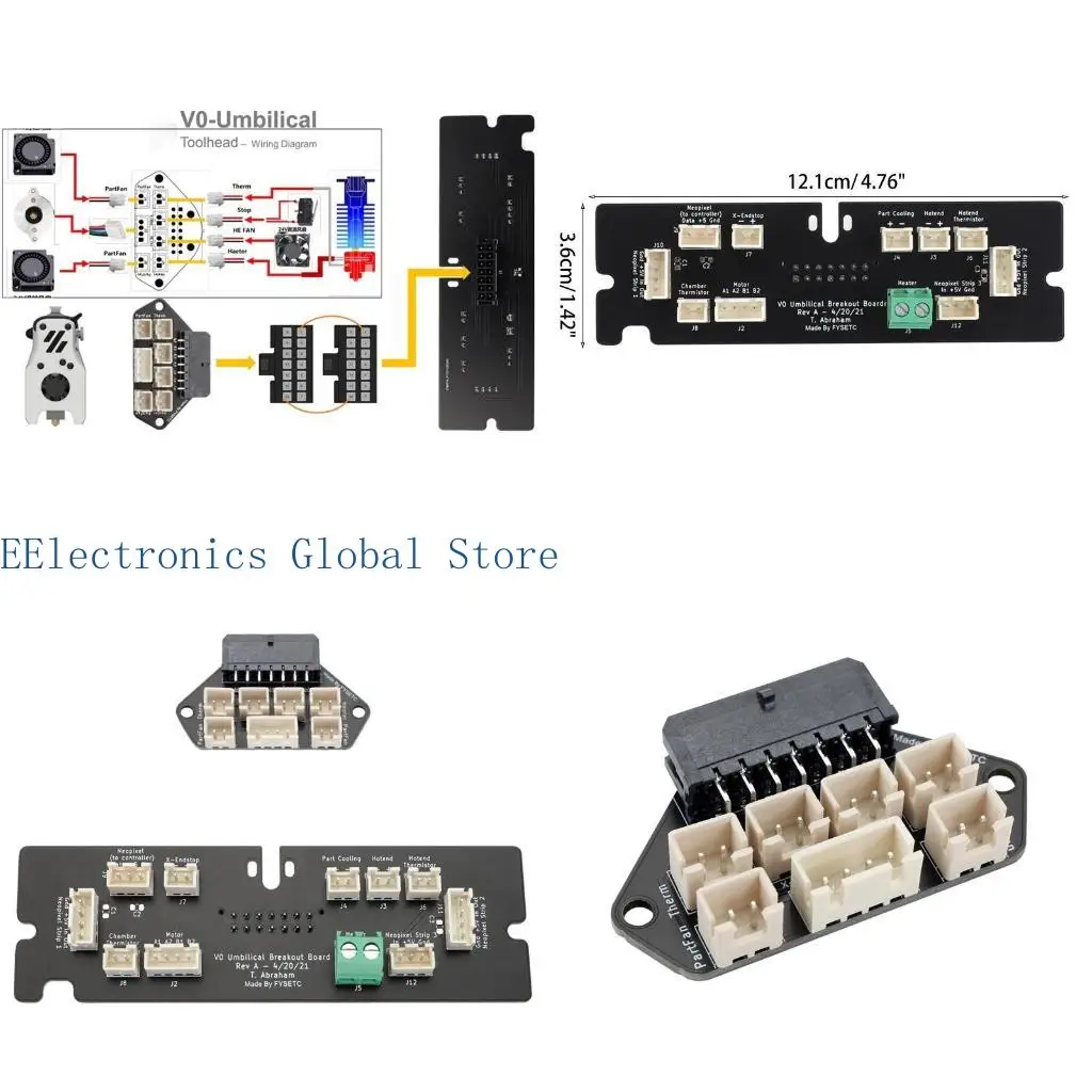 462B VORON V0.1 UMBILICAL PCB Set Complate Tool for Head + Frame Pair of Assembled PCB Boards Support Neopixel