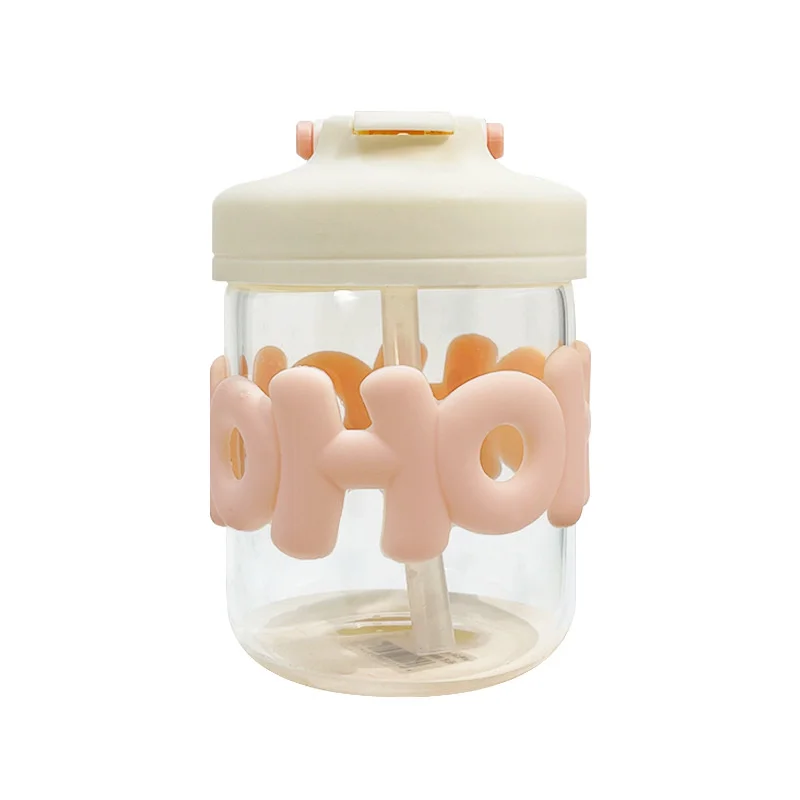 Glass Cup ins High Face Value High Temperature Resistant, Scalding Resistant, Explosion-proof Chain Cup Chain Female Portable