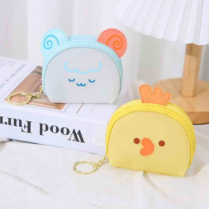 Animal Mini Coin Wallet Coin Purse Cute Soft Buckle Female Coin Purse Solid Color Coin Bag Silicone Hand Coin Purse INS Pouch