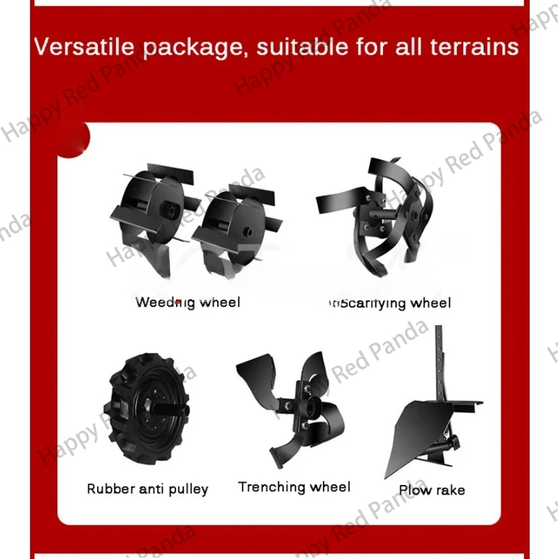 Small agricultural gasoline rotary tiller, household hoe for weeding, loosening soil, ditching, plowing stroke micro tiller