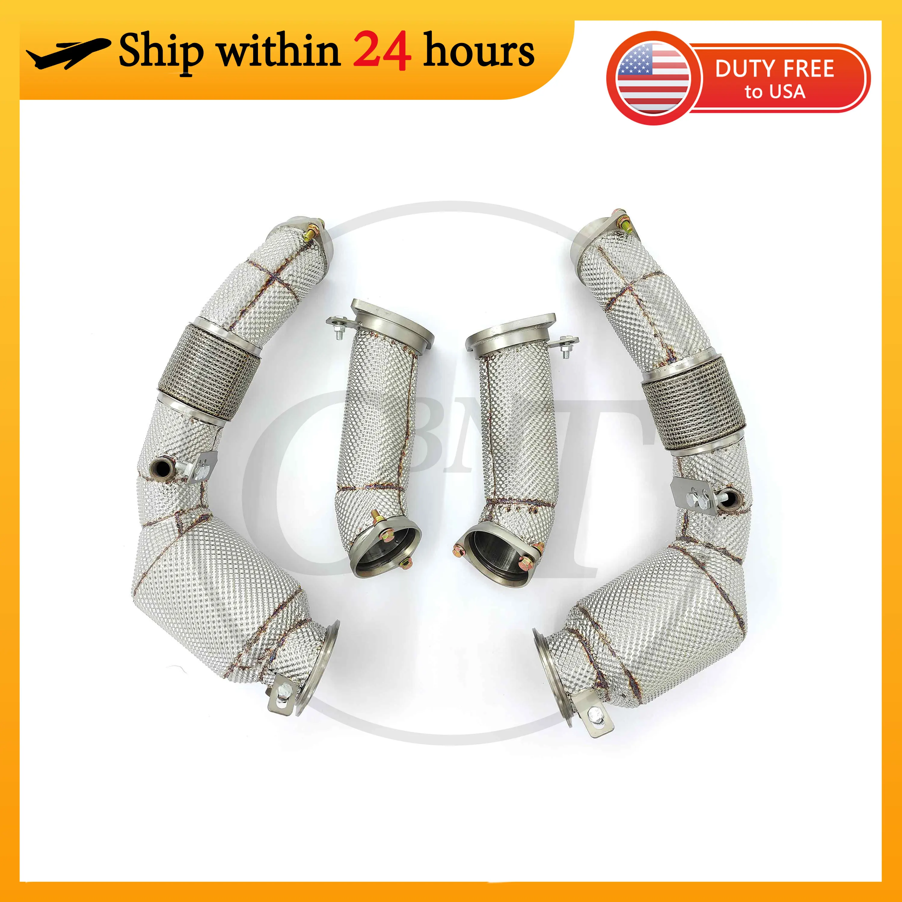 

CBNT Car Accesories Catted/Catless Dowpipe and Front Pipe for BMW M5 G90/G99 S68 4.4TT V8 SS304 Quality Free Flow Exhaust Pipe