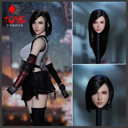 SUPER DUCK SDH032 1/6 Tifa Lockhart Short Long Hair Pale Skin Head Sculpt Carved Model for 12'' TBL PH JO Action Figure Body