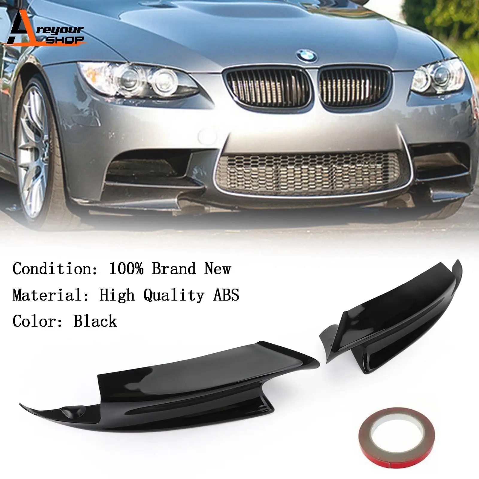 Areyourshop Front Bumper Lip Splitter for BMW E90 E92 M3 Coupe Sedan 2008-2013 LCI Competition Performance