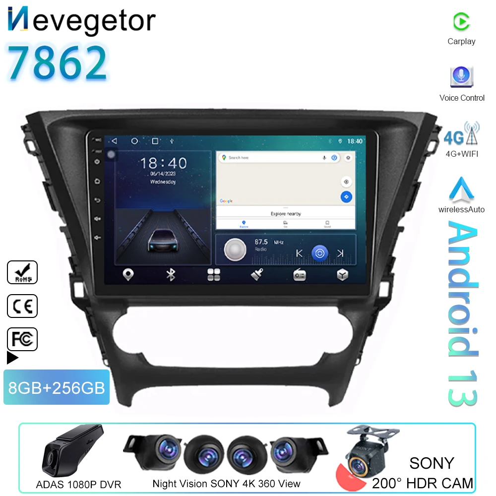 

Android Auto Car Radio For Toyota Avensis 3 2015 - 2018 Multimedia Player 4G GPS Navigation Video Carplay 5G WIFI BT No 2din DVD