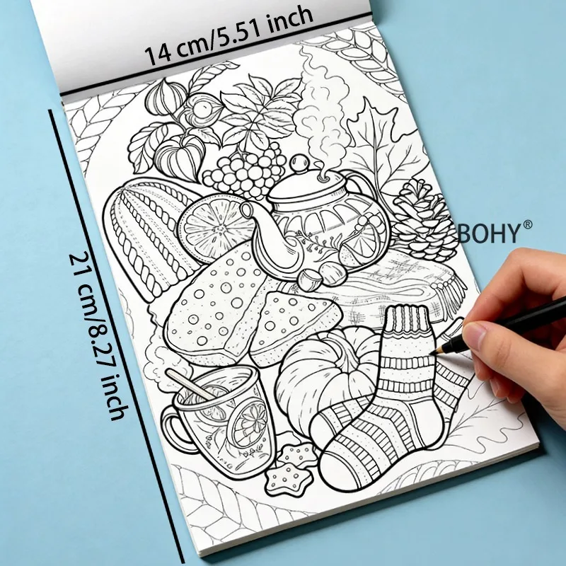 1 Adult Stress Relieving and Soothing Coloring Picture Book, Including Theme Exquisite Drafts 24 Pages, Wonderful Holiday Gifts