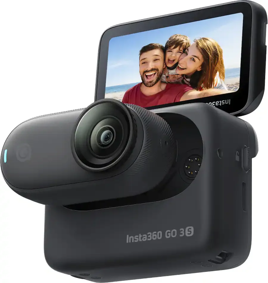 Insta360 GO 3S 128GB (officieel gereviseerd) - Vlog Mini 4K camera, handsfree POV, universele bevestiging, stabilisatie