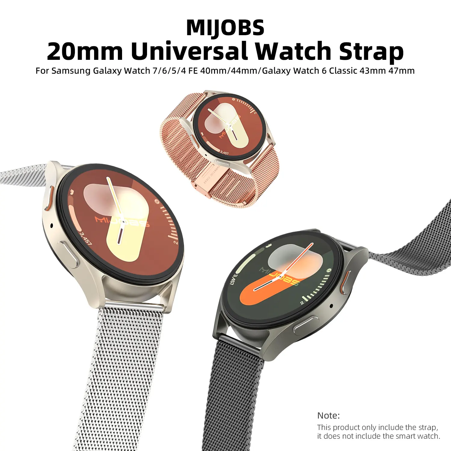 For Samsung Galaxy Watch 7 / 6 / 5 / 4 FE 40mm / 44mm / Galaxy Watch 6 Classic 43mm 47mm Strap Bracelet Band