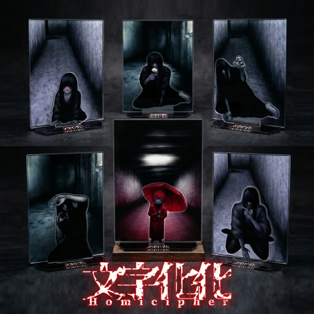 Anime Homicipher Acrylic Stand Keychain 2026 New Neo Gothic Horror Game Crawling Mr Gaps Red Umbrella Kawaii Figure