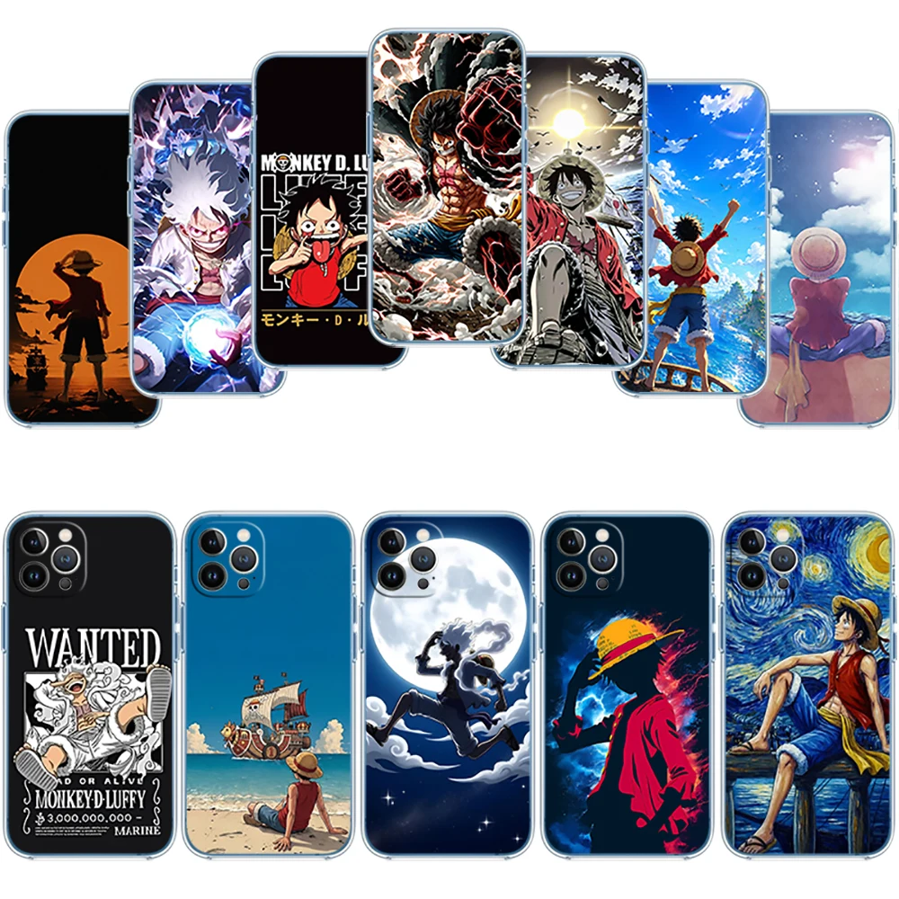 EY20 One Piece Luffy Transparent Phone Case for Motorola G40 G04 G05 One Ace Action  Fusion Plus Hyper Macro Vision Zoom view 2