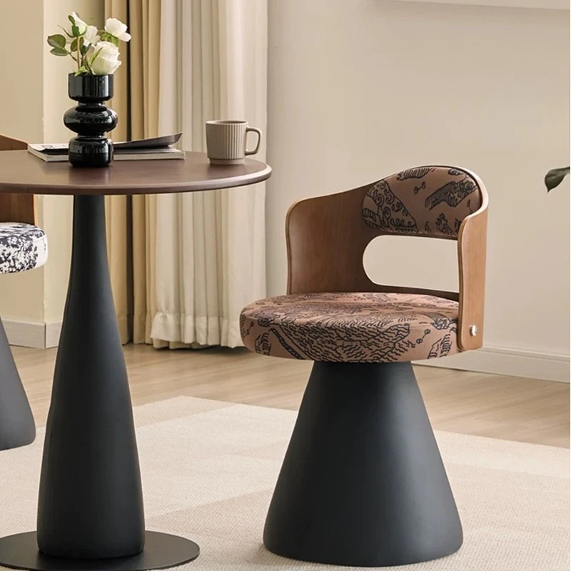 

#q for Print Accent Chair with Hollow Back Retro Vanity Chair for Dressing Table Modern Leisure Chair for Bedroom/Living Room*