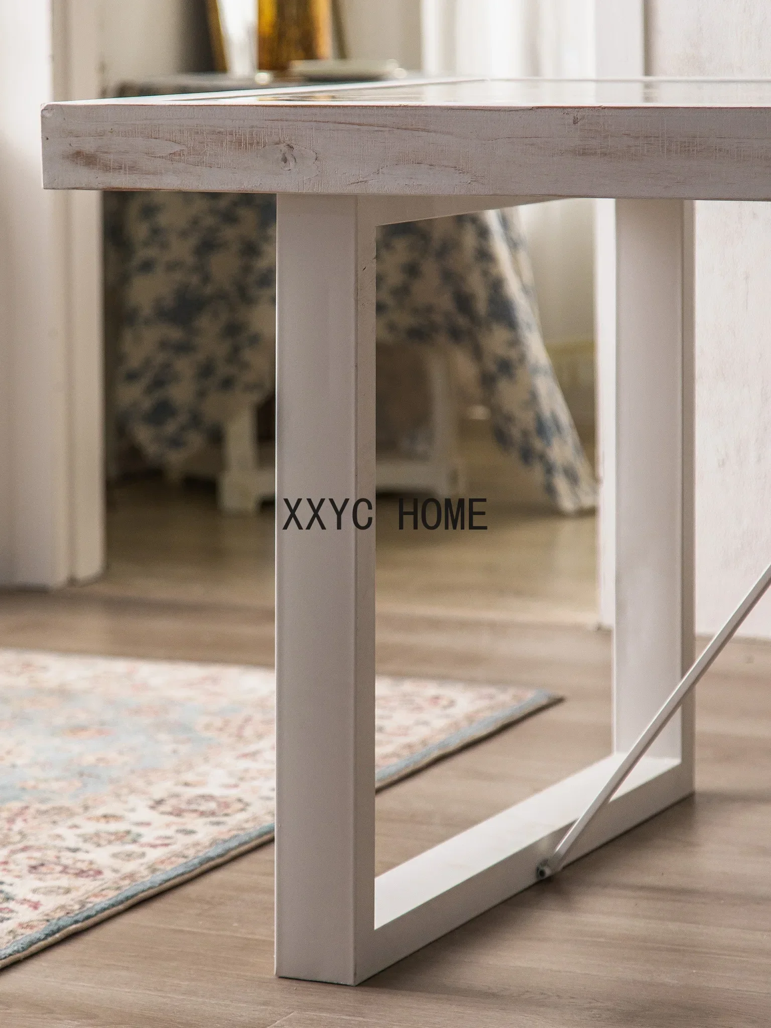 Mesa larga Rectangular para sala de estar, mueble B & B de cristal, mesa de té