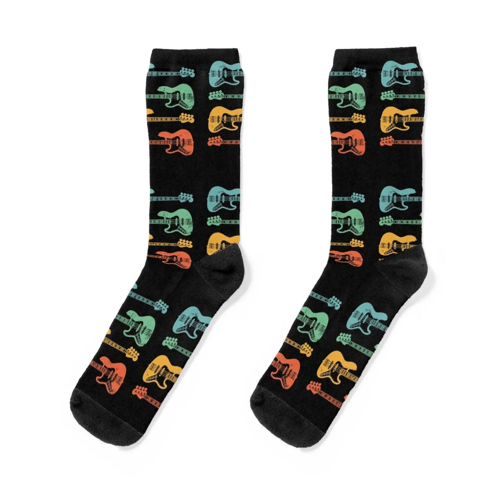 

J-Style Bass Guitar Cool Retro Colors Socks professional running Rugby cool hiphop Socks Male Women's