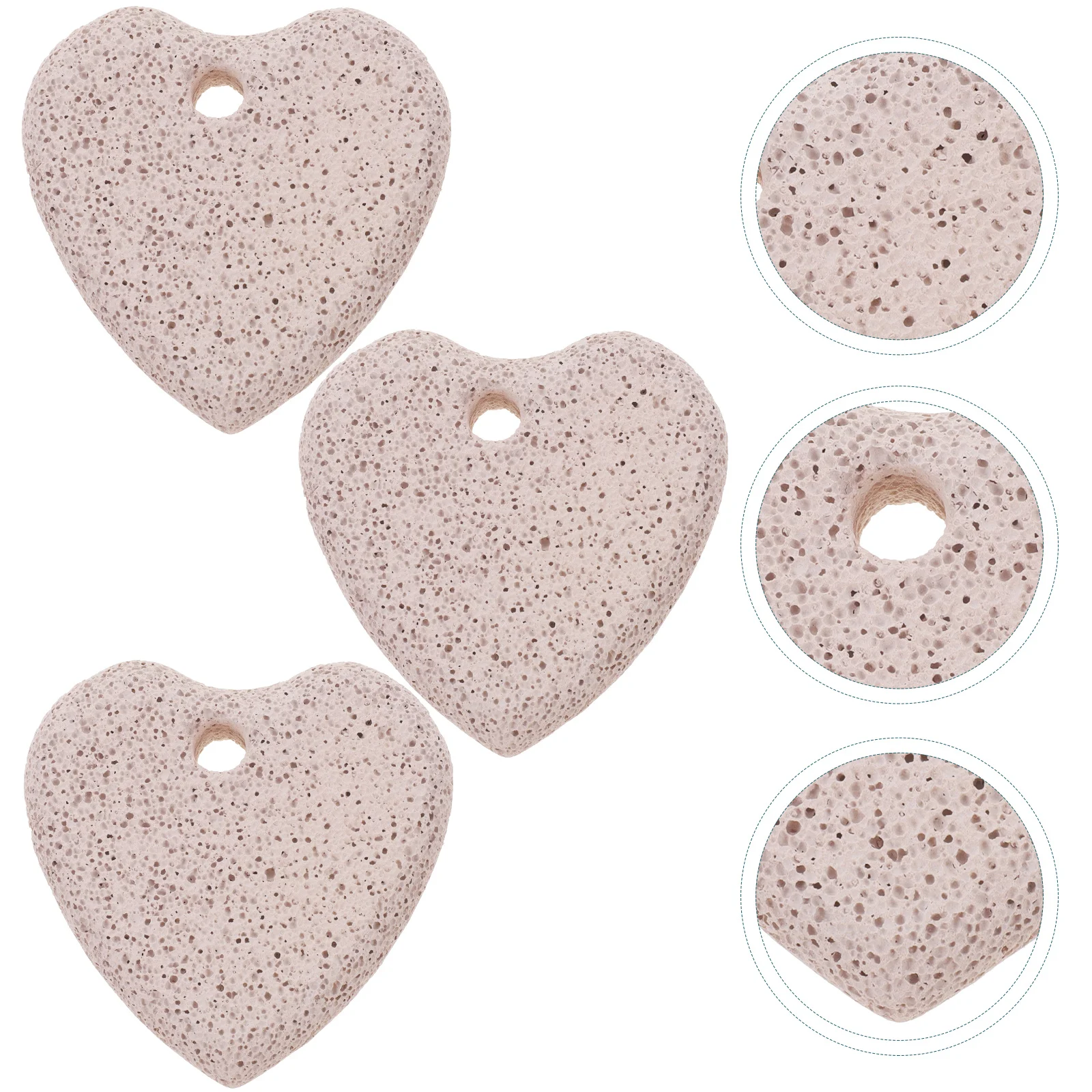 3 pcs Heart-shaped Pumice Stone Foot Files Stainless Steel Callus Remover Tools Exfoliating Files for Cracked Heels Dry