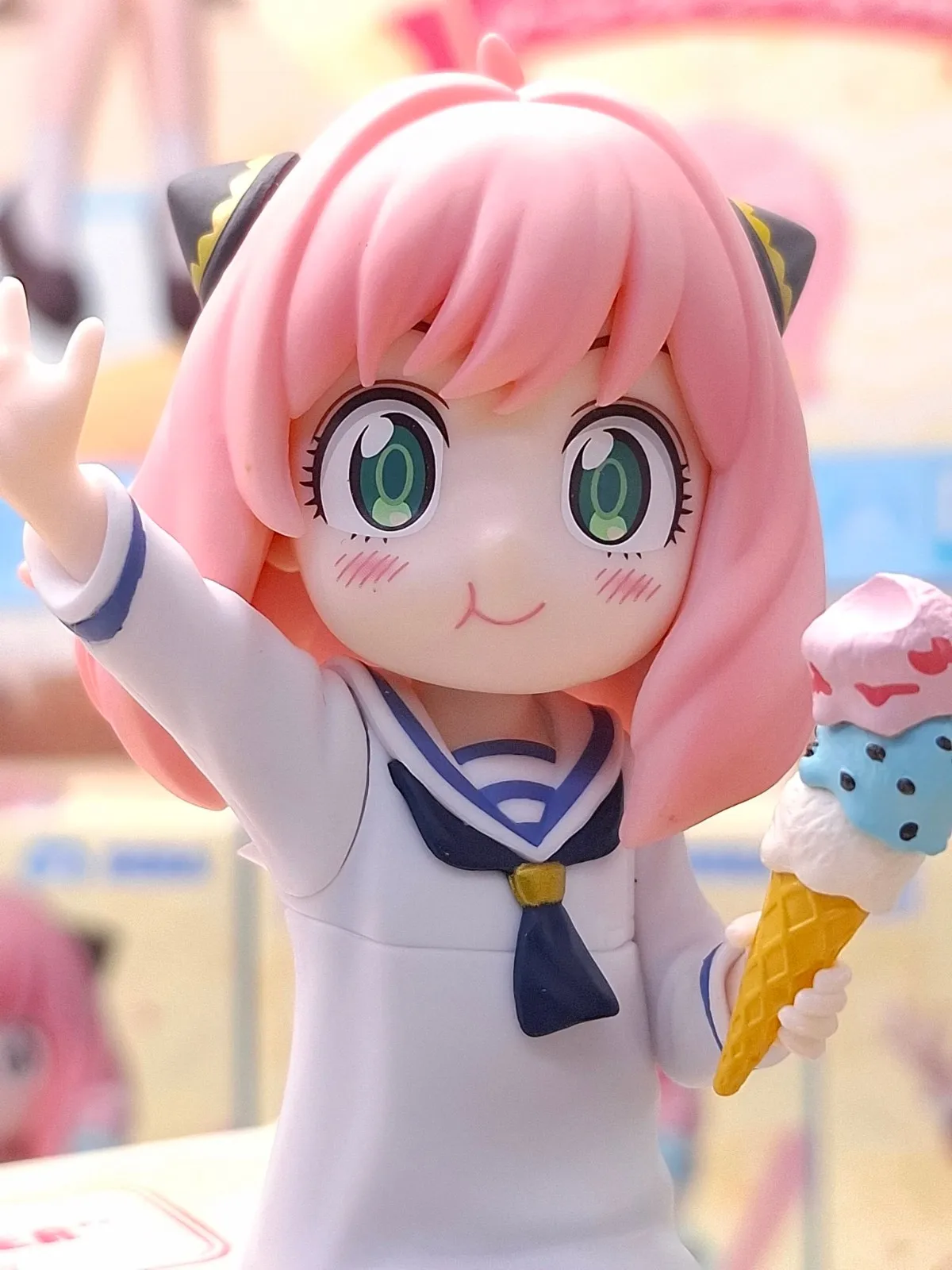 12CM Anime Spy × Family Anya Forger Figuur Noodle Stopper Figuur Zomervakantie Sailor Kleding Dress Up Model Speelgoed Pop Acitie