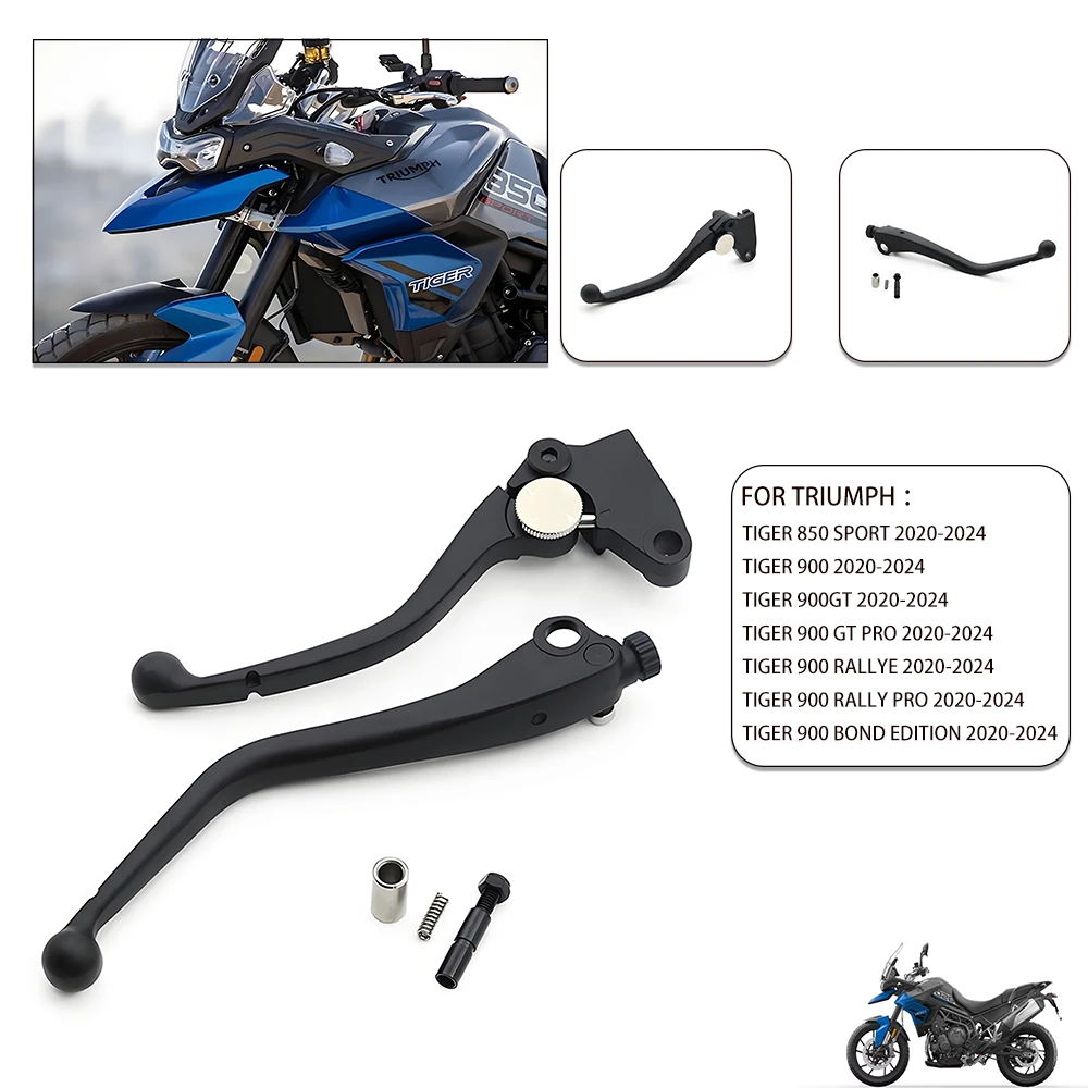 Motorcycle front brake lever and clutch lever control handles suitable for TIGER 850 SPORT, TIGER 900 GT, GT Pro, RALLY 20-2024