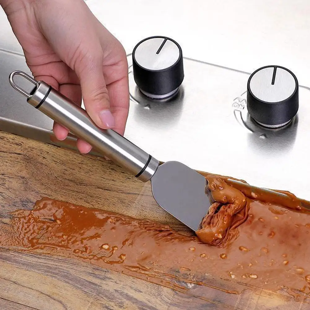 Stainless Steel Scraper Multifunctional Cleaning Scraper for Refrigerator Kitchen Oil Stain Remover Kitchen Cleaning Tools