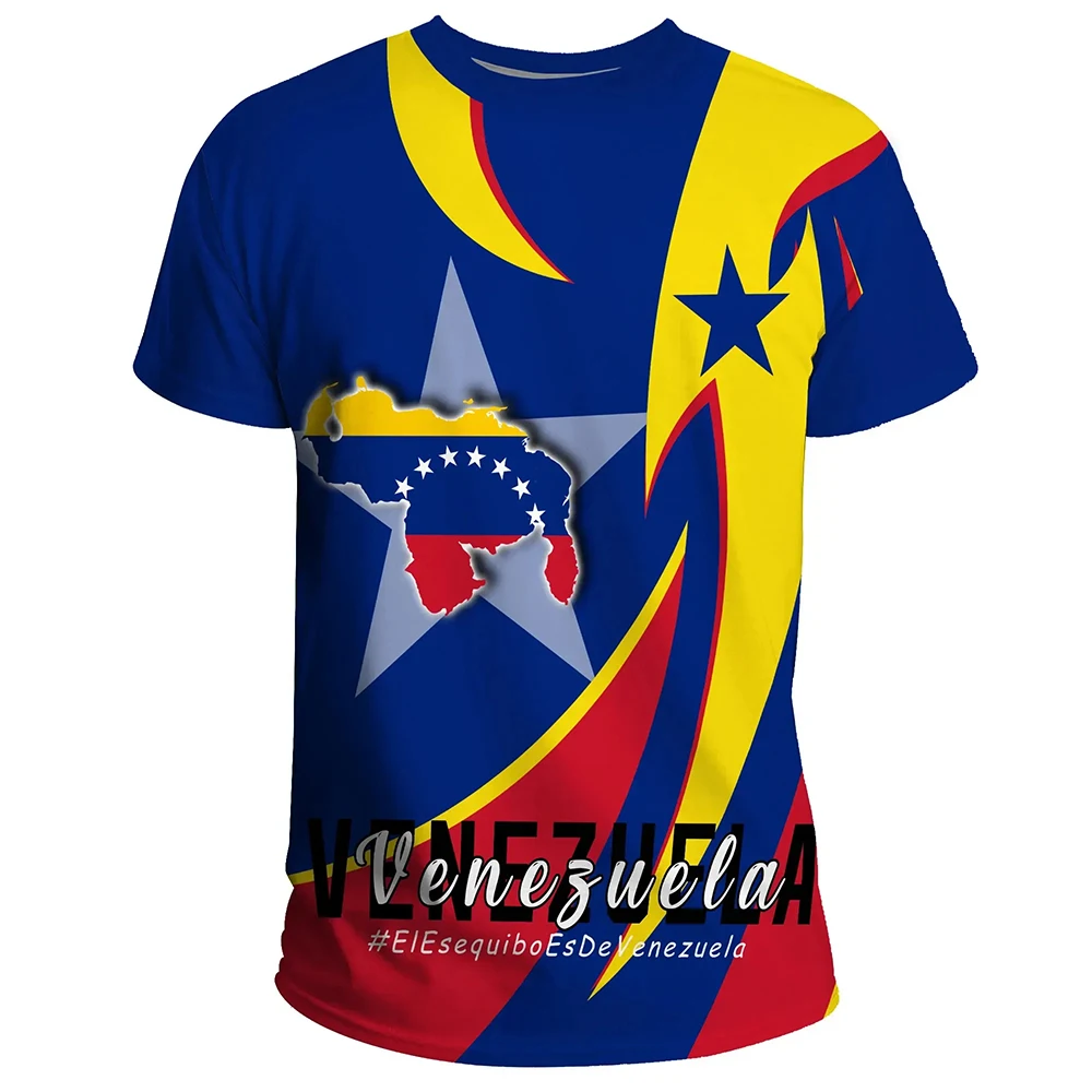 Camiseta exclusiva de Venezuela , camisa de gran tamaño con bandera de Venezuela , manga corta, informal, moda urbana