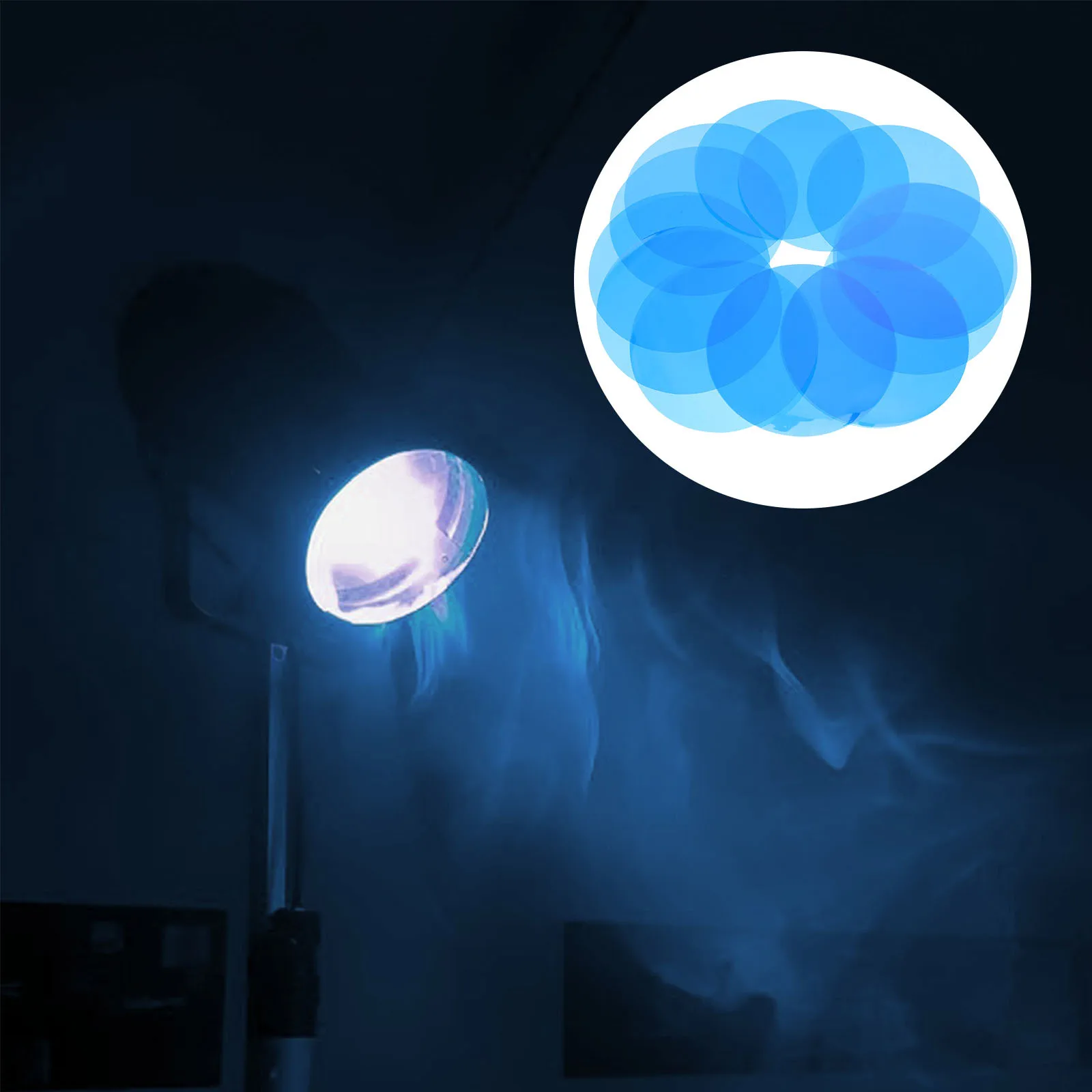 

15Pcs Colored Gel Filter Sheets Lamp Color Correction Film Transparent Round Headlight Light Filter Correction Gel for Home