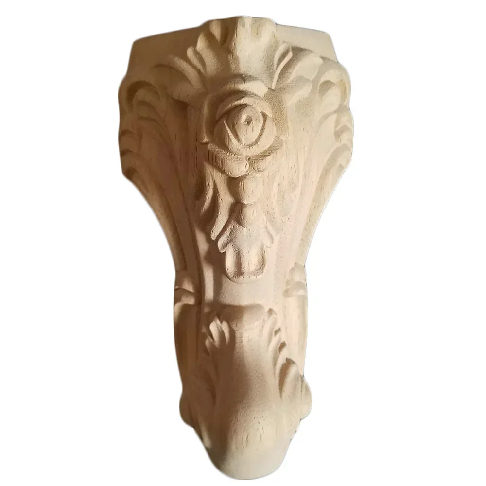 1PC 22-28cm Wooden Furniture Legs European Solid Wood Carved Furniture Foot Vintage TV Cabinet Seat Feets Home Decor Accessories