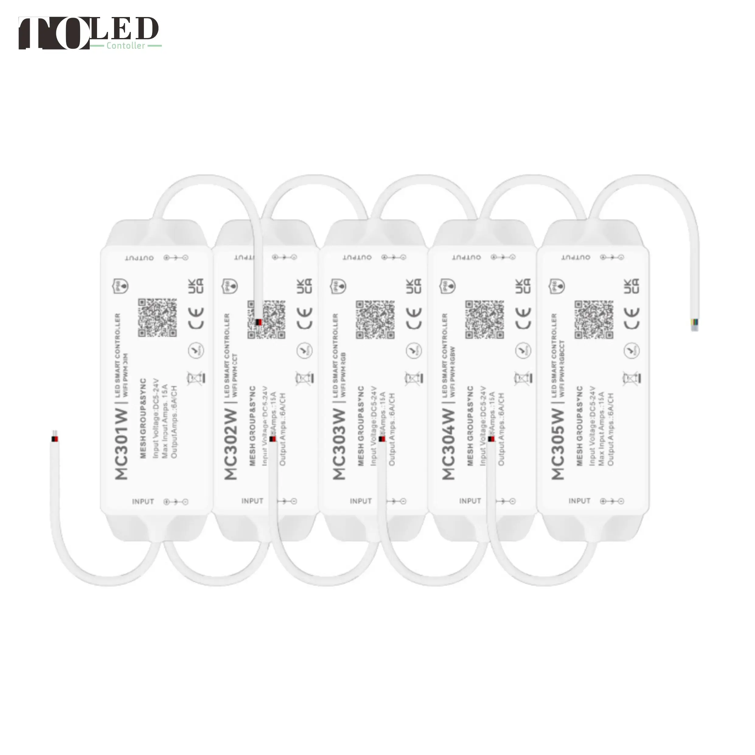 Mesh Grouped Synchronized Smart TUYA APP WiFi Voice Control Dimming Color Lighting IP68 Waterproof Controller 2-Year Warranty