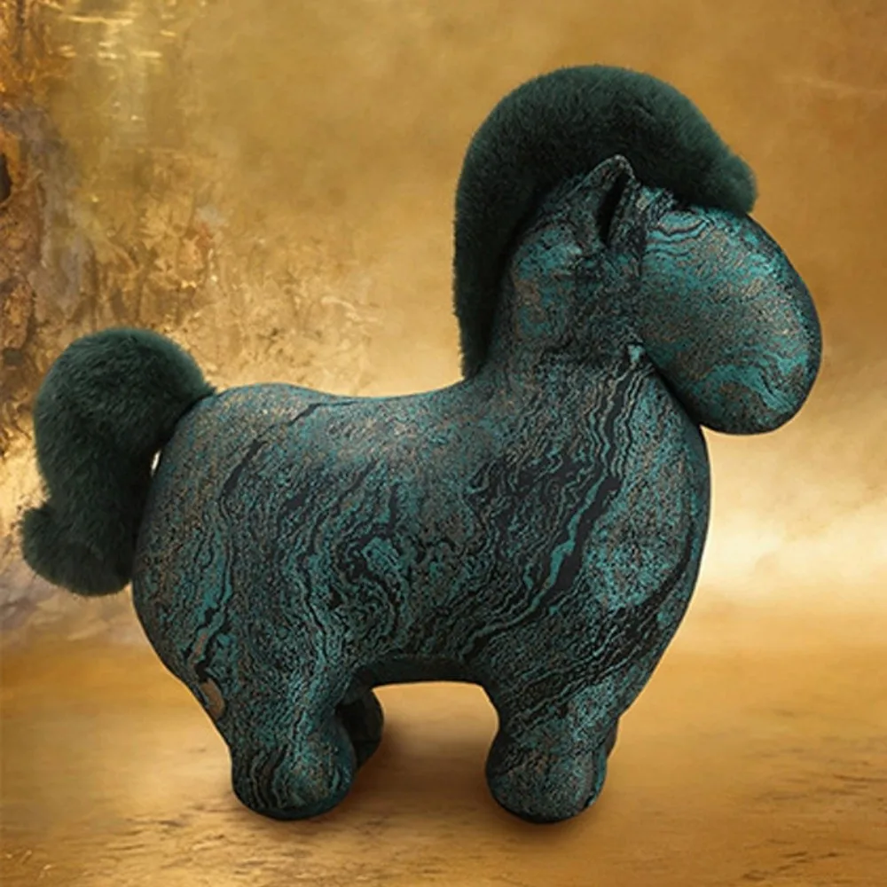 

Adorable Mascot Horse Cute Creative Stuffed Horse Fluffy With sequins Zodiac Pony Figurine Home Decoration