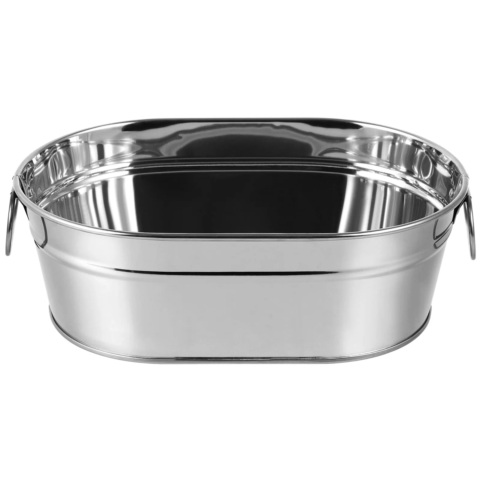 

1pc Stainless Steel Seafood Bucket Large Capacity Hotel Restaurant Home Use Creative Tableware Silver Seafood Container