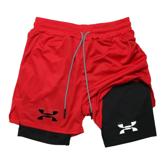 New Running Shorts Men Gym Sports Shorts 2 in 1 Quick Drying Workout Boxing Training Bottoms Fitness Jogging Short Pants Summer 6