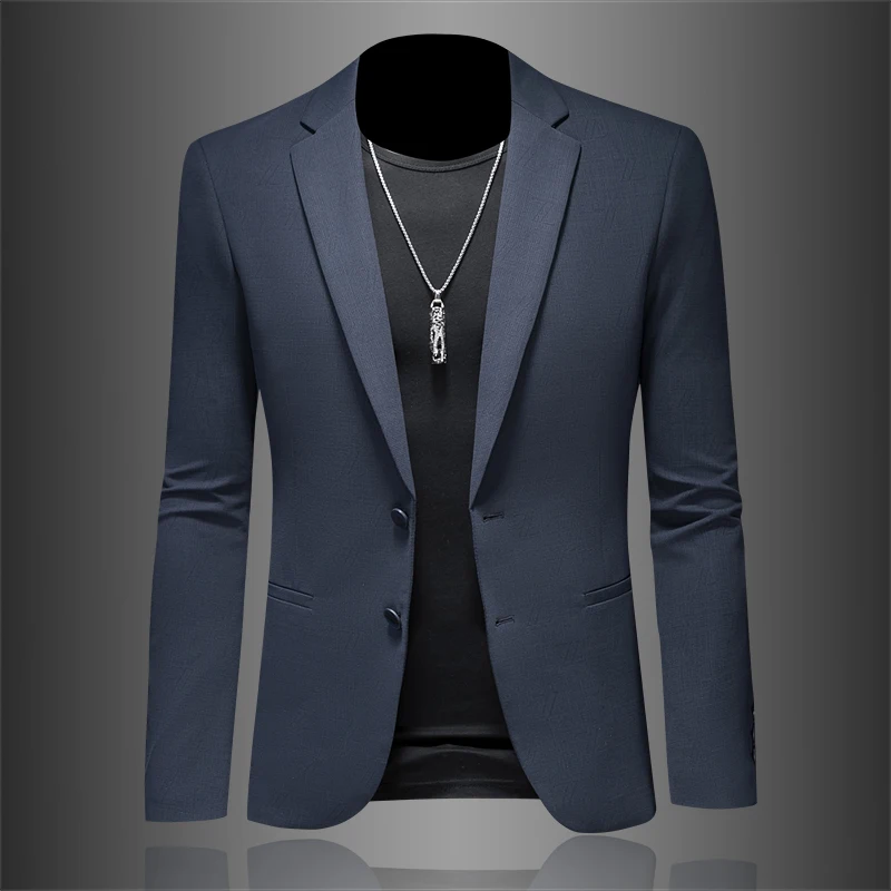 

Мужской модный приталенный деловой повседневный пиджак, весенне-осенний, новая корейская версия, удобный, дышащий, с длинным рукавом