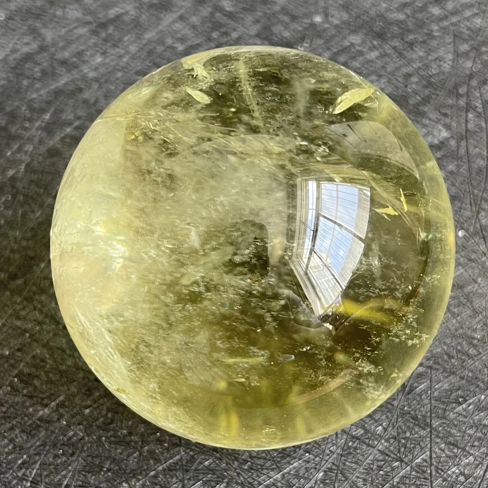 

220g Natural Stone Citrine Crystal Ball Rainbow Quartz Sphere Polished Rock Reiki Healing W15