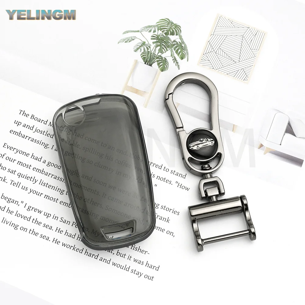 For Chevrolet Malibu Cruze Aveo Trax Sail Captiva Opel Vauxhall Astra J Corsa Insignia Mokka Transparent TPU Car Key Case Cover