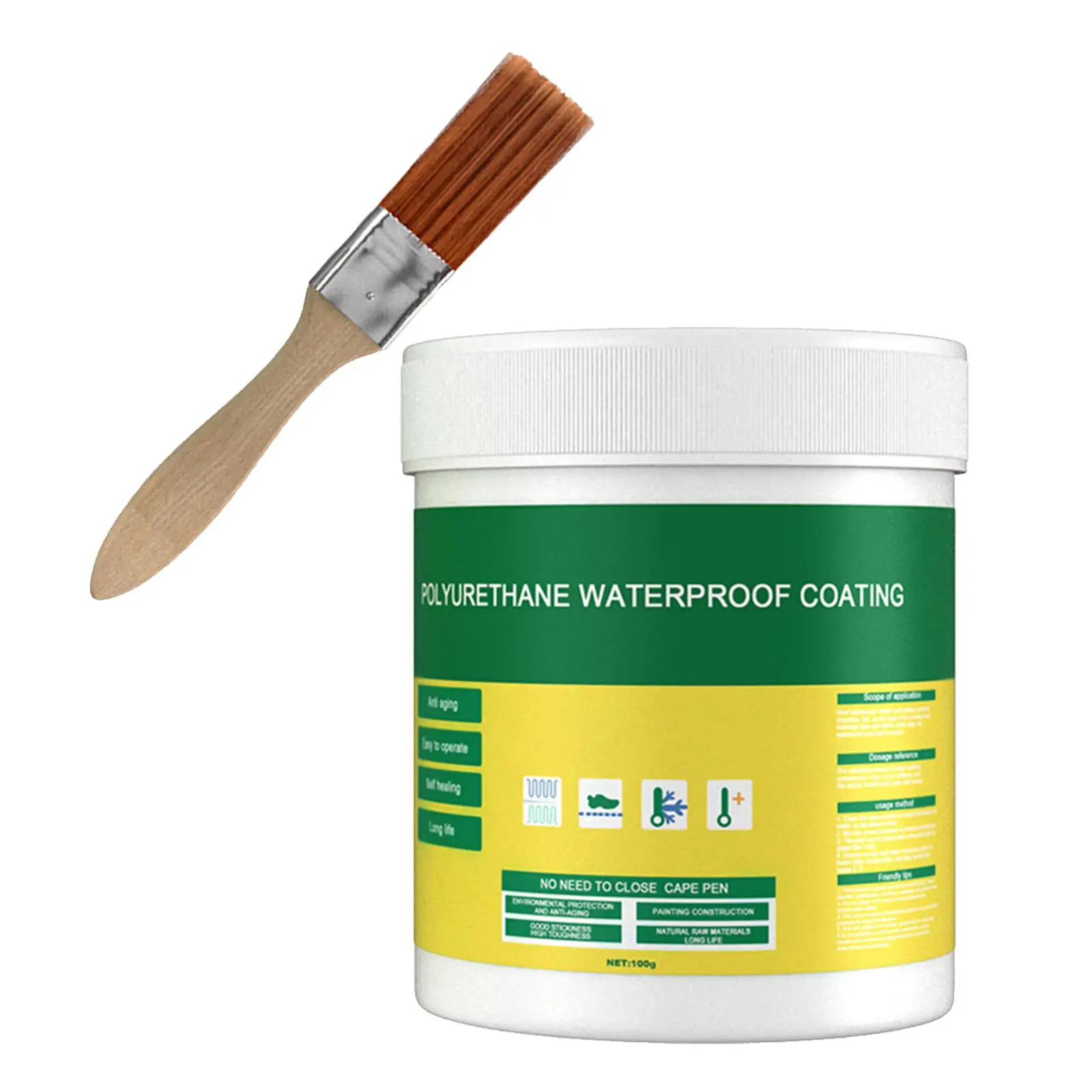 Mastic d'étanchéité isolant étanche, 100g, colle, brosse, revêtement, réparation, surfaces cassées, mur, sol, carrelage, toilette intérieure