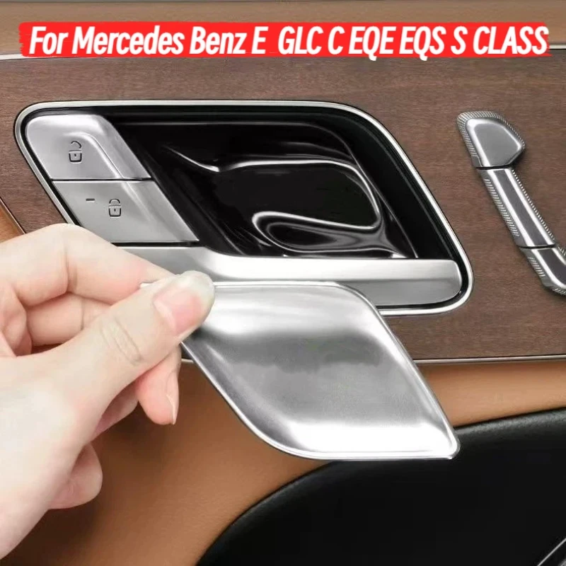 Door Handle Bowl Protective Cover Trim Sticker for Mercedes Benz E Class W214 C CLE W206 S W223 GLC EQE EQS Car Interior Decor